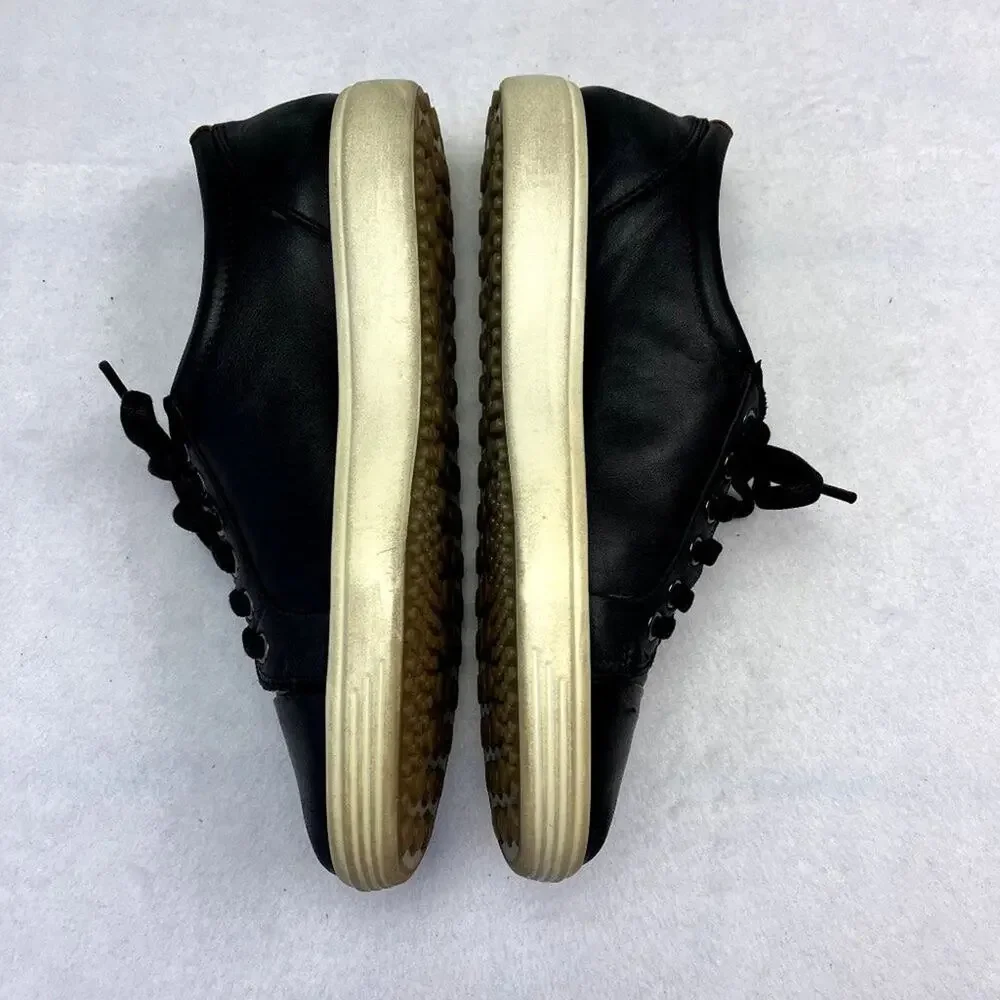 Ecco Sneakers Mens US:9  EUR 42 Black Activewear Leather Lace Up Low Top